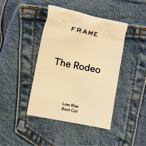 Frame - The Rodeo Jeans - Size 28 - Low-Rise Wide-Leg Light Wash 33” Inseam NWT - Picture 5 of 8